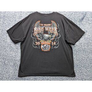 Hot Leathers Daytona Beach Shirt Mens XL Biker Week 75th Anniversary Moto Black